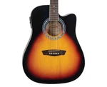 Washburn WA90CEVSB Vintage Series Dreadnought A/e Guitar - Sunburst. Fixed Price $199.99.