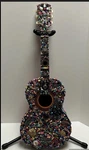 1960S Cherry Burst Acoustic Guitar Hand Decorated Art Piece. Fixed Price $300.00.