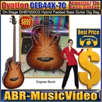 Ovation CEB44X-7C Acoustic Electric Bass Guitar (cognac Burst). Fixed Price $625.00.