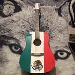 Main Street Acoustic Guitar Dreadnought 6-STRING Mexican Flag Design Full Size. Fixed Price $350.00.