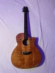 Luna High Tide Koa Grand Concert Cutaway Acoustic Electric Guitar, Satin Natural. Fixed Price $450.00.