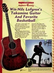 1991 Nils Lofgren Takamine EN-10CAN Guitar Basketball Vintage Ad. Fixed Price $13.30.