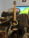 Luna Fauna Phoenix Acoustic/electric Guitar - Black. Fixed Price $650.00.