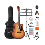 Adm 41 Inch Acoustic Guitar Bundle - Brown Cutaway Beginner. Fixed Price $225.66.