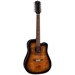 Luna Art Vintage Dreadnought 12-STRING Acoustic-electric Guitar, Brownburst. Fixed Price $359.00.