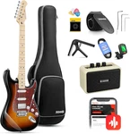 Donner DST-152S Electric Guitar Kit 39" Hss Coil Split Starter Pack Sunburst. Fixed Price $236.44.