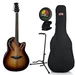 Ovation Celebrity Elite Exotic Super Shallow Acoustic-electric Guitar, Dark Burs. Fixed Price $595.00.