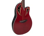 Ovation Celebrity Elite CE48-RR A/e Guitar Ruby Red Open Box. Fixed Price $429.99.