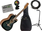 H Jimenez Bajo Quinto LBQ1EBF Black Flame Maple Acoustic Electric W/ Gig Bag, Cl. Fixed Price $969.00.