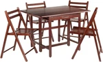 Space-saving Wood Taylor 5-PC Drop Leaf Table Set With 4 Folding Chairs. Fixed Price $381.99.