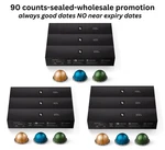 90 Count Nespresso Capsules Vertuo, Variety Pack, Medium And Dark Roast Coffee. Fixed Price $105.00.