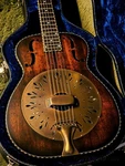 National M-14 Thunder Box Rope-binding Custom 2020 Acoustic Guitar Resonator. Fixed Price $3395.00.