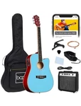 Beginner Acoustic Electric Cutaway Guitar Set W/ Gig Bag, Strap - 41IN Sky Blue. Fixed Price $88.95.