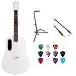 Lava Me 4 Carbon 38 Bag White W/ Guitar Stand, Kopul Cable, Picks Bundle. Fixed Price $929.00.