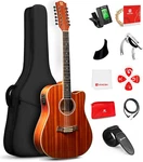 Upgraded 12 String Acoustic Electric Guitar Bundle For All Skill Levels. Fixed Price $366.99.