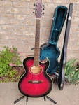 Washburn EA20Q Festival Series Acoustic/electric Guitar + Hard Case - Pink/red. Fixed Price $288.88.
