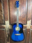 Johnson JG-608 Spruce Top Dreadnought Acoustic Steel String Guitar Blue Burst. Fixed Price $125.00.