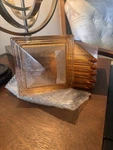 Woodway Glass Universal Pyramid Amber Post Caps - 4X4 Set Of 6 New. Fixed Price $85.00.