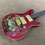 Red Electric Guitar With Dragon Abalone Inlay Gold Hardware Limited Time. Fixed Price $350.00.