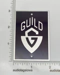 Guild Guitar Case Logo Badge Custom Made Silver Aluminum With Screws. Fixed Price $10.00.