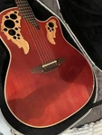 Ovation 6778 Elite Standard Red Electric Acoustic Guitar. Fixed Price $1000.00.