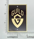 Guild Guitar Case Logo Badge Custom Made Gold Aluminum With Screws. Fixed Price $10.00.
