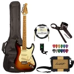 Sawtooth Sunburst Electric Guitar W/vintage White Pickguard Kit. Fixed Price $229.95.