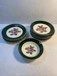 Lot Of 13 Taylor Smith & 6532 Pink Rose W/ Green Trim Saucers Bread Plate. Fixed Price $19.99.