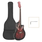 Glarry 41-INCH Acoustic Electric Guitar Grape Sound Hole Spruce Sunset Red. Fixed Price $133.98.