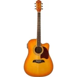 Oscar Schmidt OG2CEFYS Acoustic Electric Guitar, Flame Yellow Sunburst. Fixed Price $269.99.