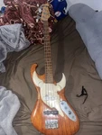 Bridgecraft Electric Bass Guitar 4-STRING Solid Wood Body Natural Finish. Fixed Price $135.00.
