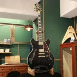 Electric Guitar Dangelico Excel Solid Black Semi Hollow With Hard Case. Fixed Price $2234.00.