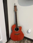 Ovation 1771 Standard Balladeer Acoustic Electric Dreadnought Guitar Red 6 Stri. Fixed Price $275.00.