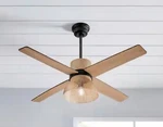 Home Decorators Savannah 52 In. Indoor Led Matte Black/natural Oak Ceiling Fan. Fixed Price $80.00.