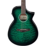 Ibanez AEWC16QA Auditorium Acoustic-electric Guitar Transparent Emerald Burst. Fixed Price $399.99.