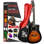 Pyle Steel String Acoustic Guitar Kit, 41" Full Size - Sunburst Teardrop Matte. Fixed Price $159.99.