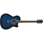 Oscar Schmidt OG10CEFTBL Concert Cutaway Acoustic Electric Guitar, Trans Blue. Fixed Price $259.99.
