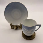 Bing And Grondahl Denmark Demitasse Tea Cup Saucer Seagull Lt Blue Gradient. Fixed Price $34.87.