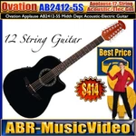Ovation Applause AB2412-5S Mid-depth 12-STRING Acoustic-electric Guitar. Fixed Price $414.29.
