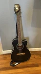 Mitchell O120CEWPM Auditorium Acoustic-electric Guitar Black With Strap. Fixed Price $115.00.