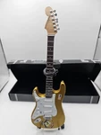 Dick Dale Beast Gold Left Handed Fender Strat Mini Guitar W/ Stand New Axe Heave. Fixed Price $39.00.