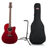 Ovation Celebrity Standard Mid Depth Acoustic-electric Guitar, Ruby Red W/ Gig. Fixed Price $495.23.