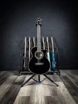 Washburn Festival EA12B Mini Jumbo Acoustic/electric Guitar - Black. Fixed Price $269.99.