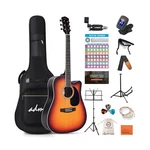 Adm Cutaway Acoustic Guitar Kit With Free Lesson For Beginner Adult Teen Full.... Fixed Price $155.40.