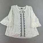 Ann Taylor Top Womens Xl White 3/4 Flared Sleeves Lightweight Pullover Nwt. Fixed Price $23.86.