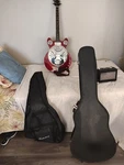 Cozart 6 String Red Resonator Acoustic/electric Slide Guitar. Fixed Price $250.00.