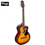 Stagg SA20ACE Full Size Cutaway Auditorium Acoustic Electric Guitar Sunburst. Fixed Price $199.99.
