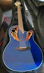 Ovation CE44P8TQ 6 String Acoustic Electric Guitar - Blue. Fixed Price $700.00.