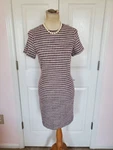 Ann Taylor Classic Chocolate Brown/white Houndstooth Short Sleeve Dress (size M). Fixed Price $56.00.