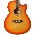 Oscar Schmidt Oacefcs Auditorium Acoustic Electric Guitar, Cherry Sunburst. Fixed Price $279.00.
